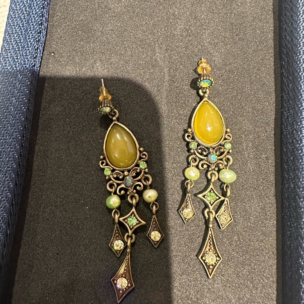 Two pairs of gorgeous Indian earrings with an intricate design